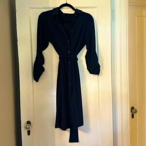 J. Crew Navy Shirt Dress Small